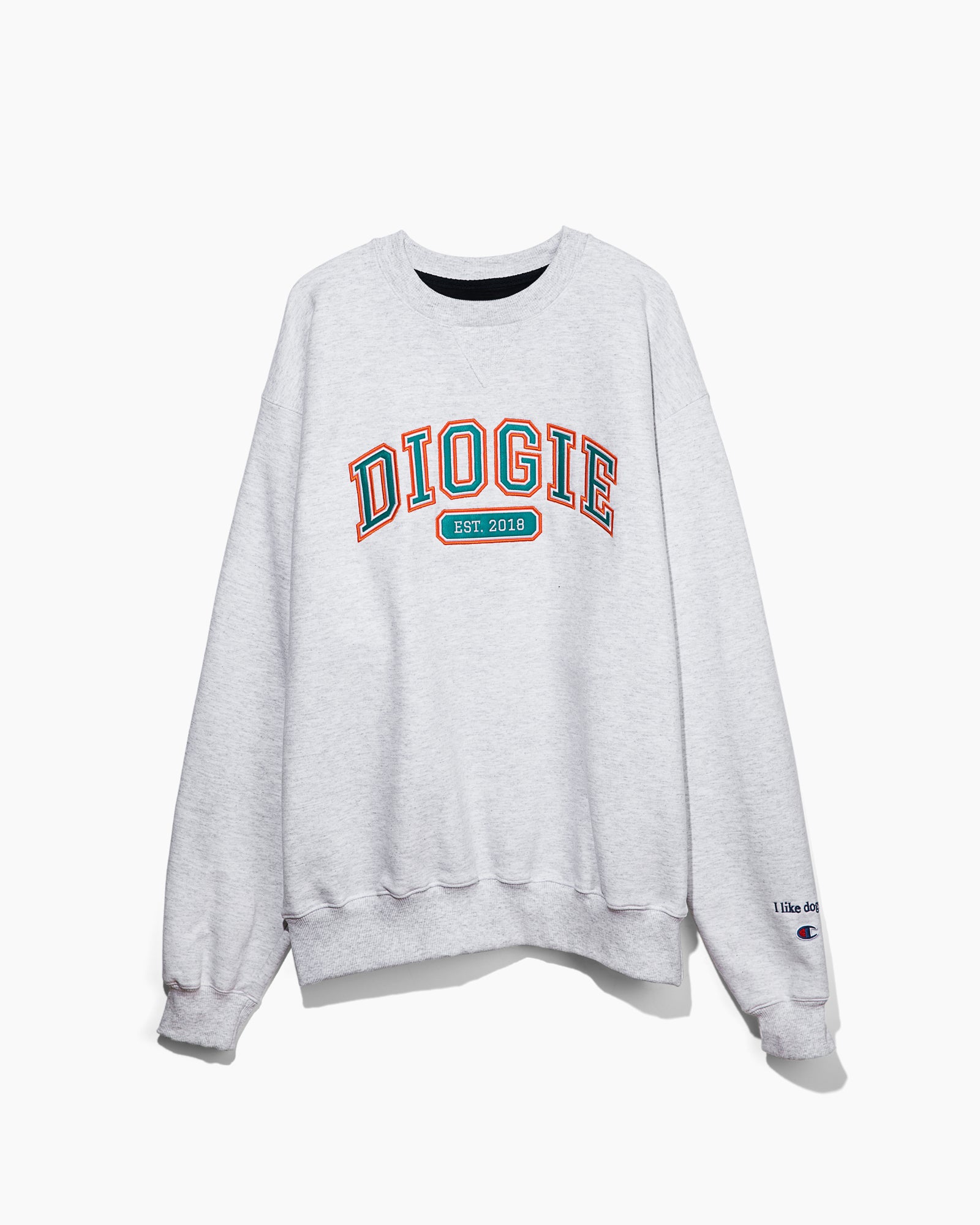 Varsity Crewneck | Heather Grey - Teal & Orange