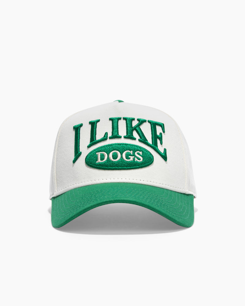 I like dogs | 5-Panel Arc Hat | Cream and Green