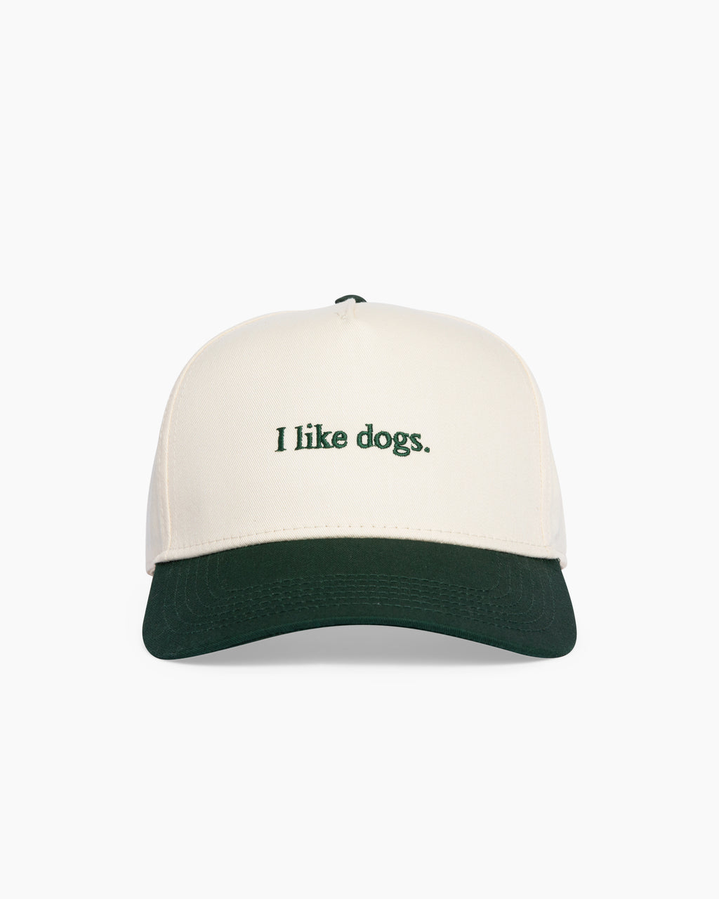 I like dogs. | 5 Panel Hat | Cream & Green