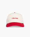 I like dogs. | 5 Panel Hat | Cream & Red