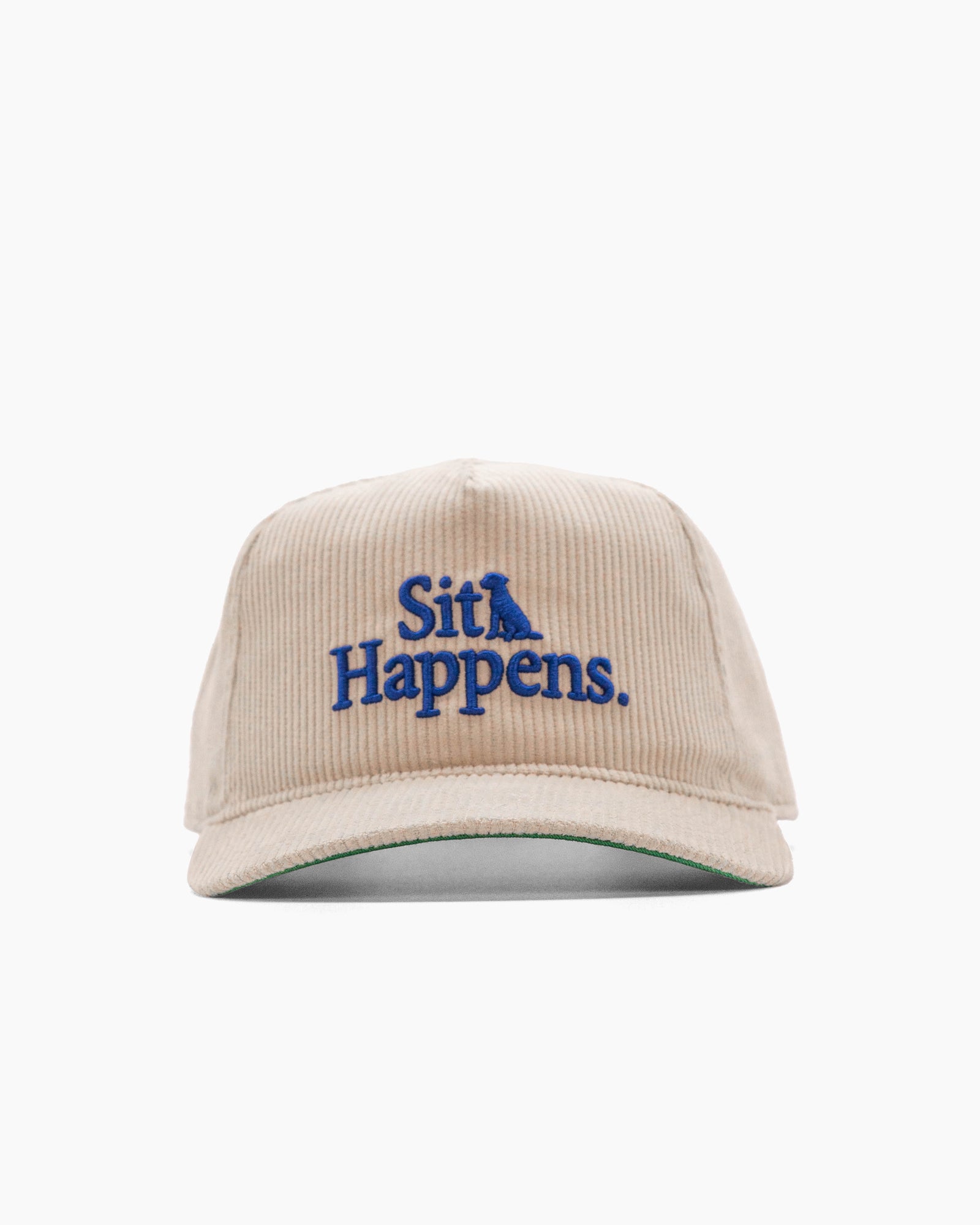 Sit Happens. | 5-Panel Unstructured Corduroy Hat | Cream
