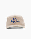 Sit Happens. | 5-Panel Unstructured Corduroy Hat | Cream