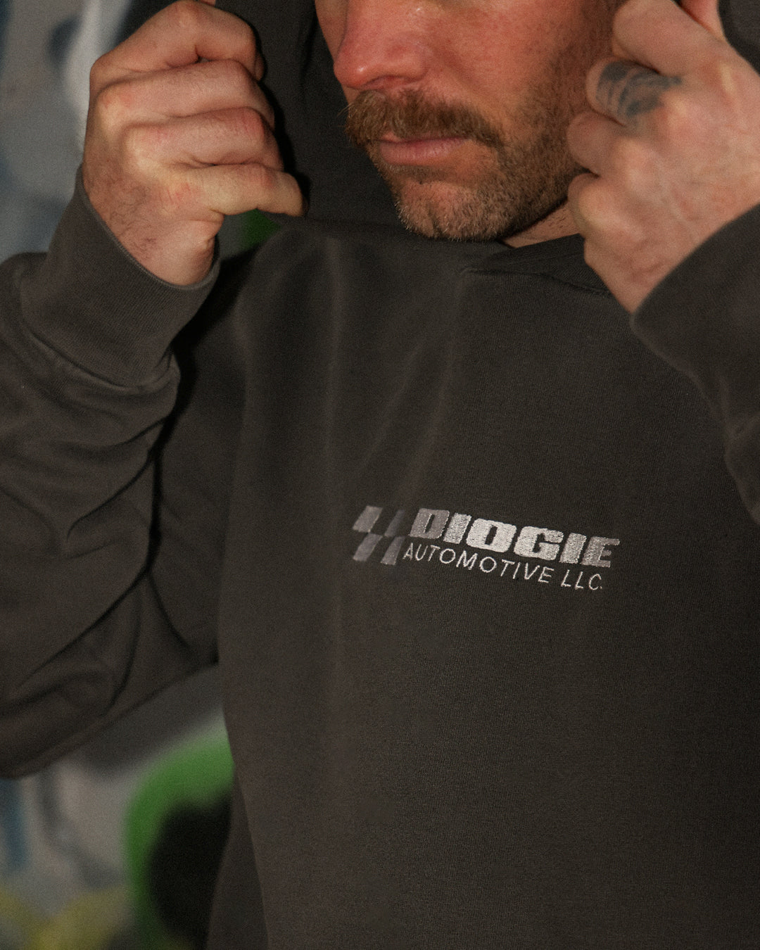 Diogie Automotive Hoodie | Faded Black