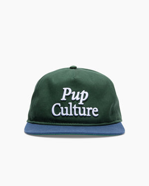 Pup Culture | 5-Panel Unstructured Hat | Green and Cobalt