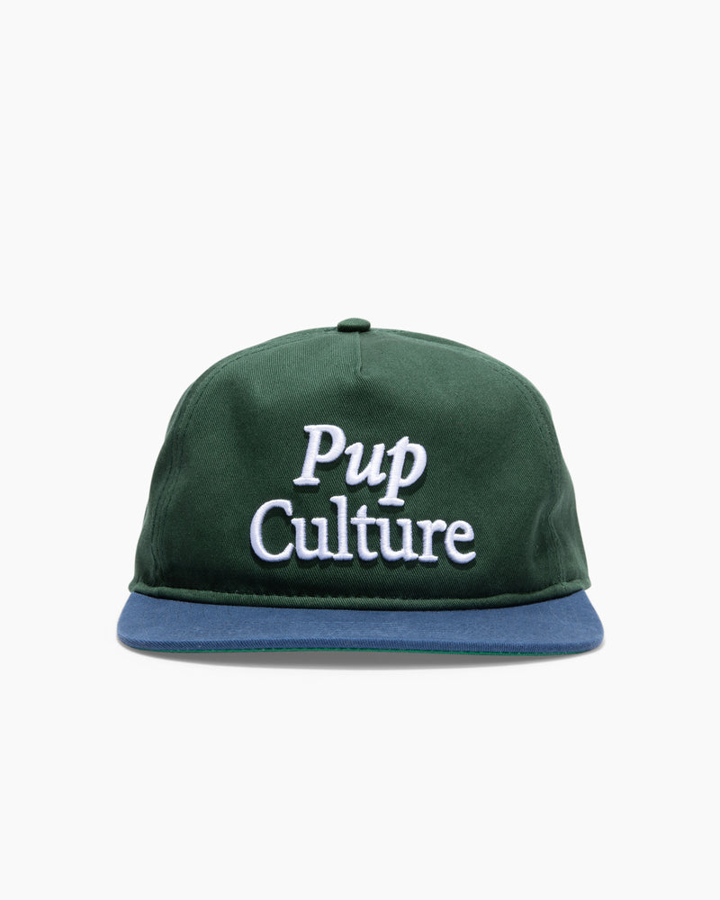 Pup Culture | 5-Panel Unstructured Hat | Green and Cobalt
