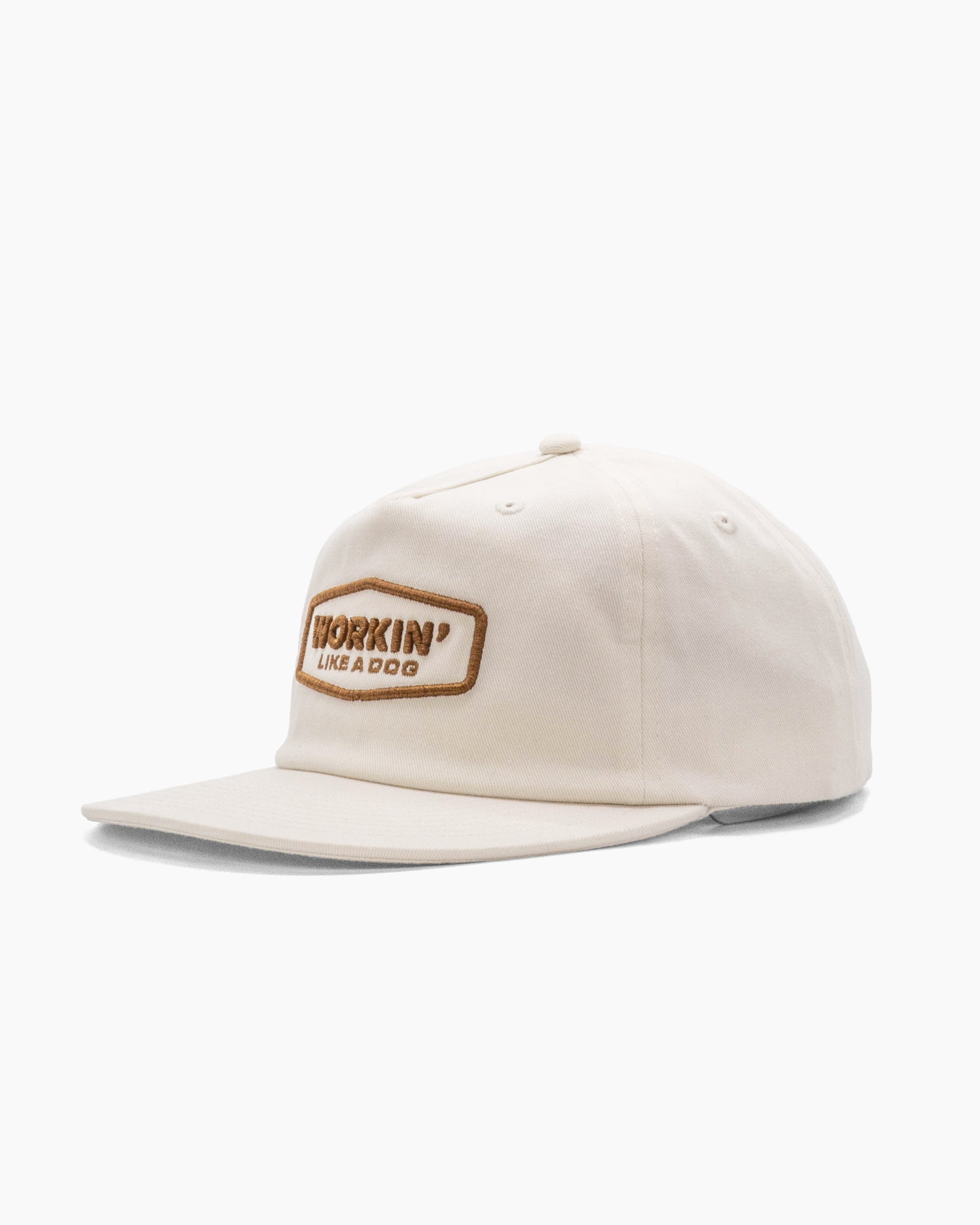 Workin' Like a Dog | 5-Panel Unstructured Hat | Off White