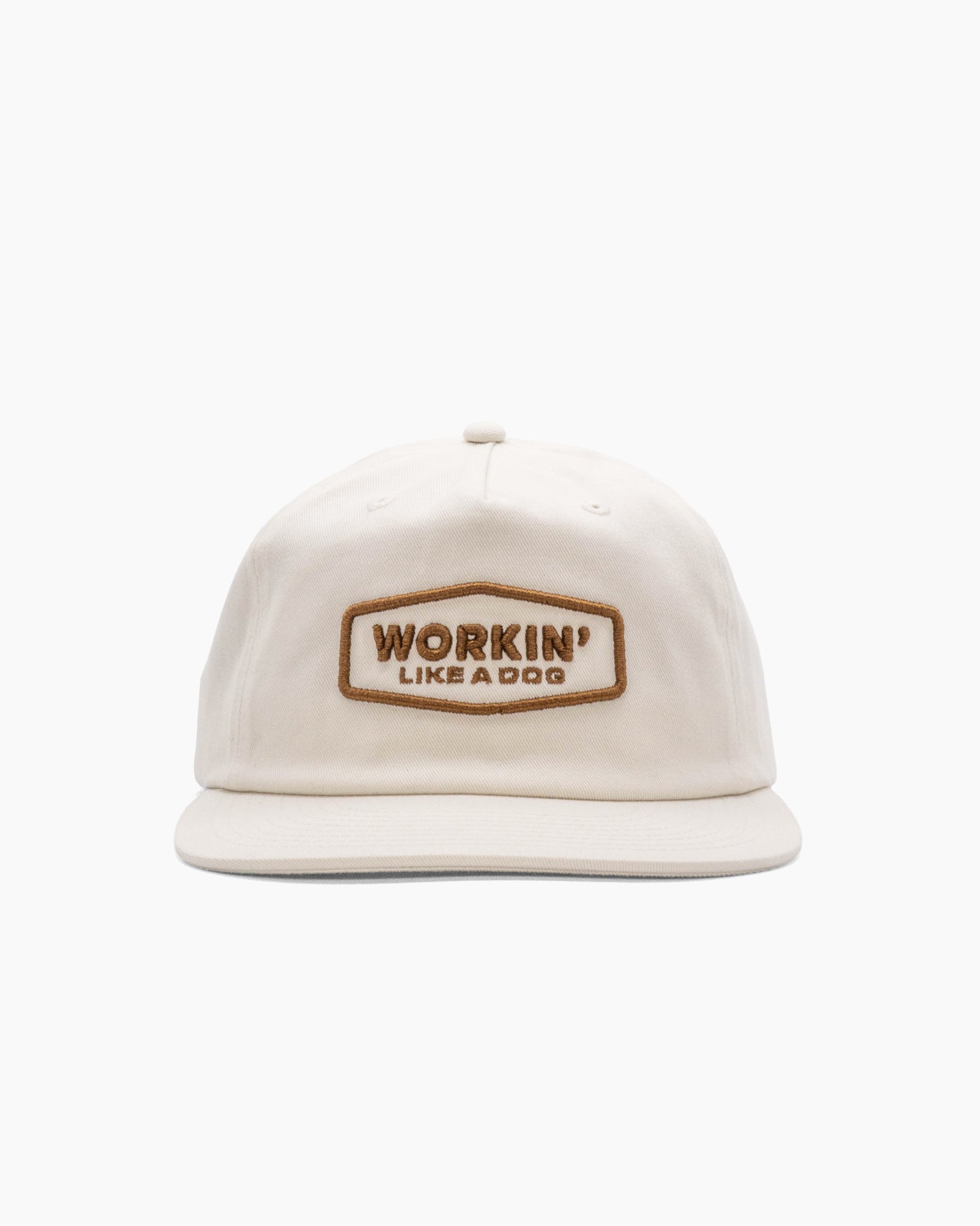 Workin' Like a Dog | 5-Panel Unstructured Hat | Off White