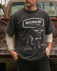 Workin' Like a Dog Tee | Faded Black | Unisex