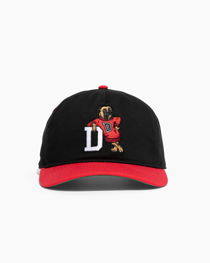 Diogie University | 5-Panel Unstructured Hat | Black and Red
