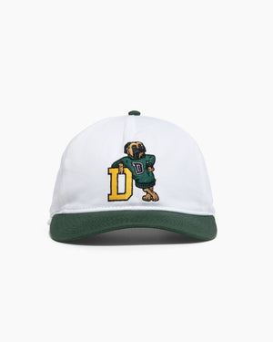 Diogie University | 5-Panel Unstructured Hat | White and Green