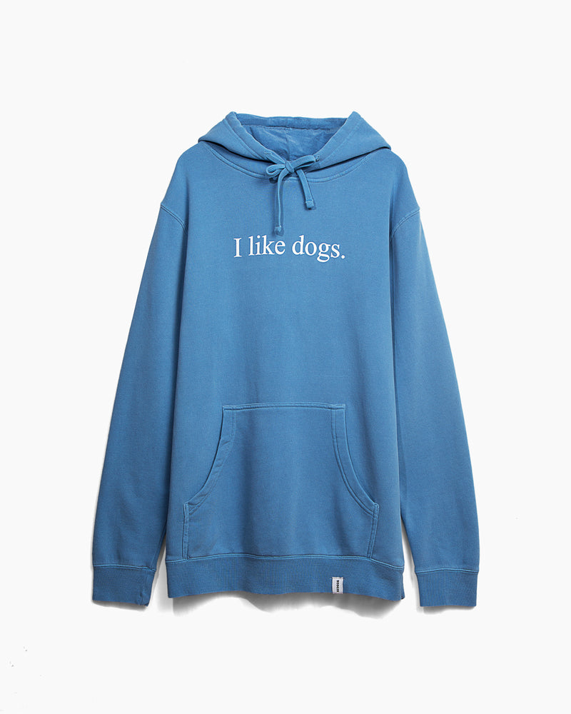 I like dogs. | Core Hooded Sweatshirt | Faded Blue | Unisex