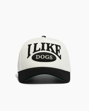 I like dogs | 5-Panel Arc Hat | Cream and Black
