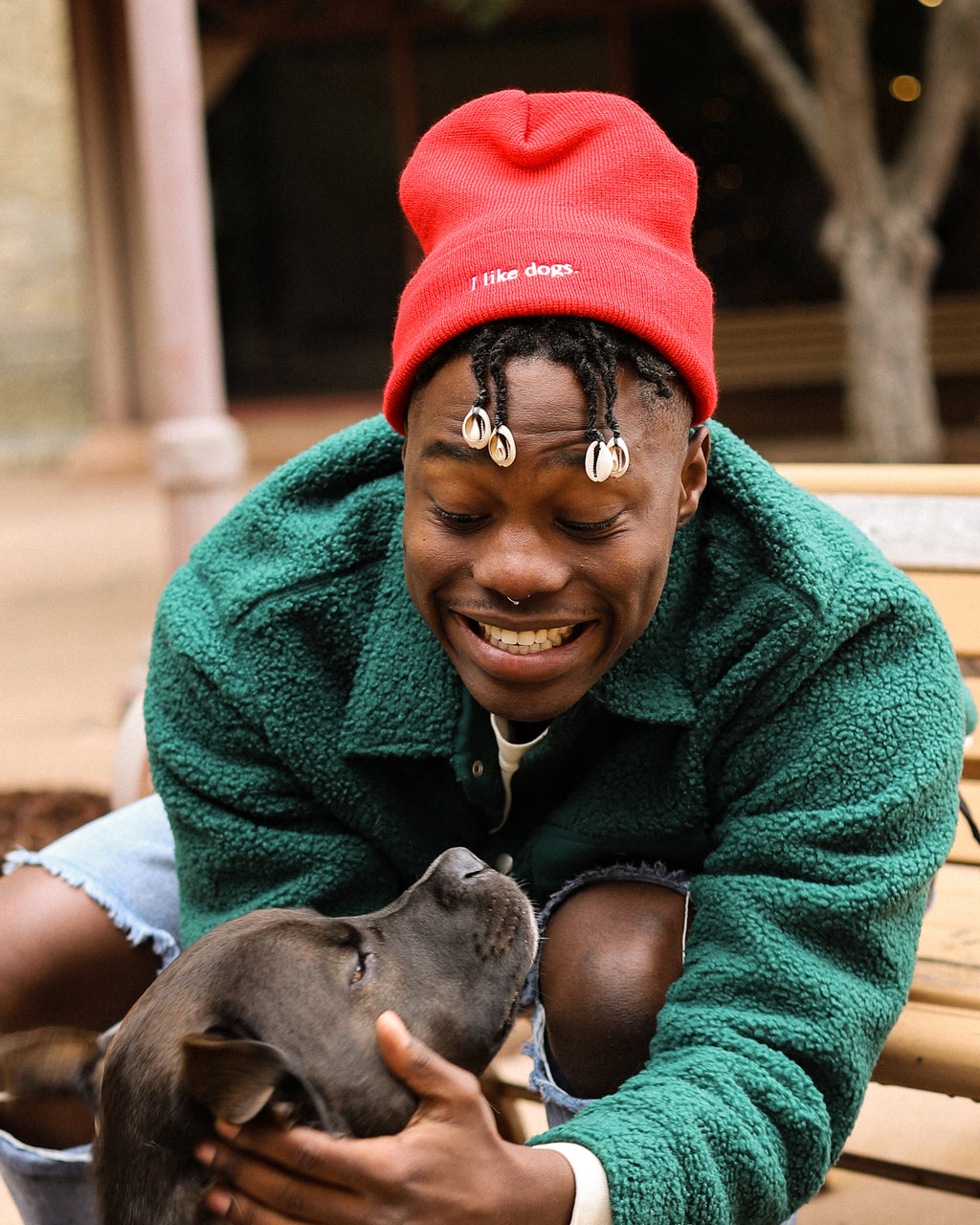I like dogs. | Beanie | Red