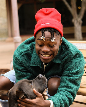 I like dogs. | Beanie | Red