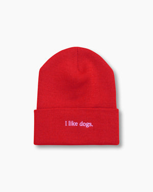 I like dogs. | Beanie | Red