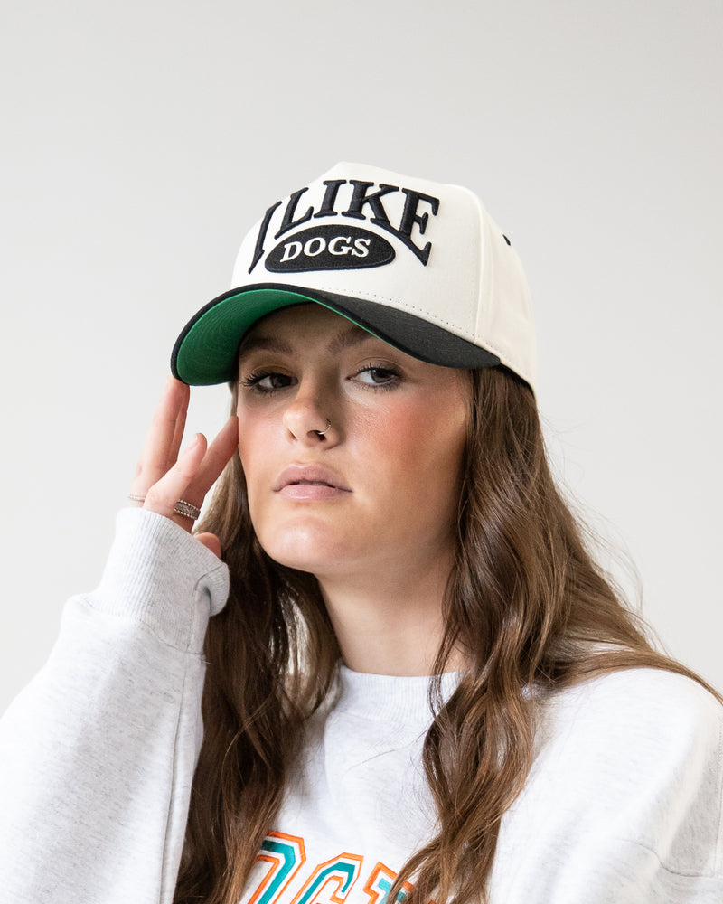 I like dogs | 5-Panel Arc Hat | Cream and Black